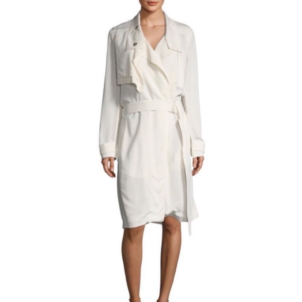 NWOT IRO Paris Cameron Crepe Ecru Summer Trench Coat